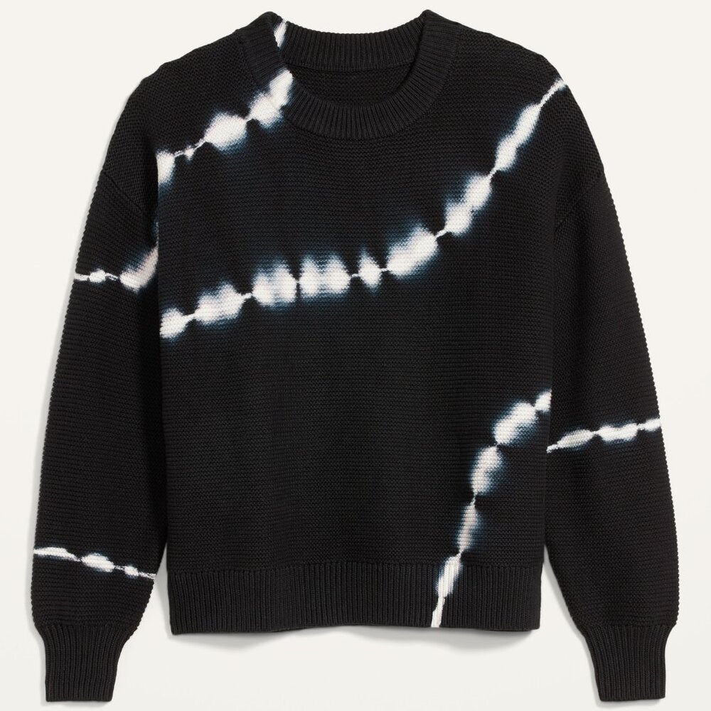 Old Navy Tie-Dye Stripe Textured Crew-Neck Sweater for Women